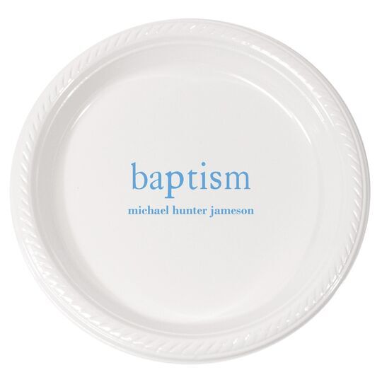 Big Word Baptism Plastic Plates